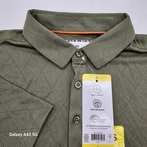 Modern Ambition Men's Green Diamond Pattern Polo Shirt Size Small